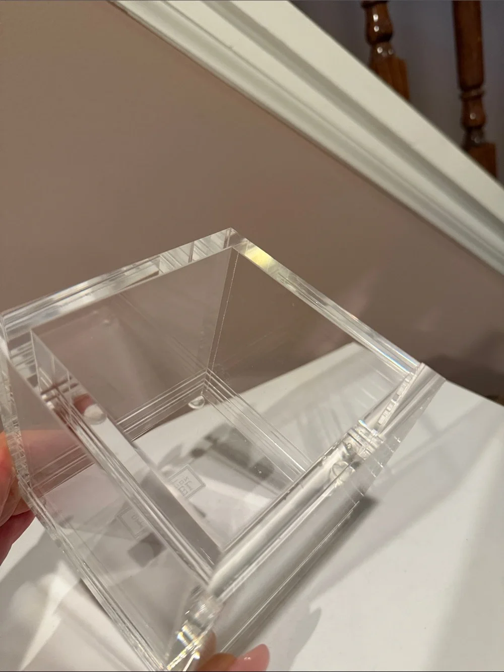 Clear Acrylic Square Makeup Brush & Organizer Holders, Set of 2